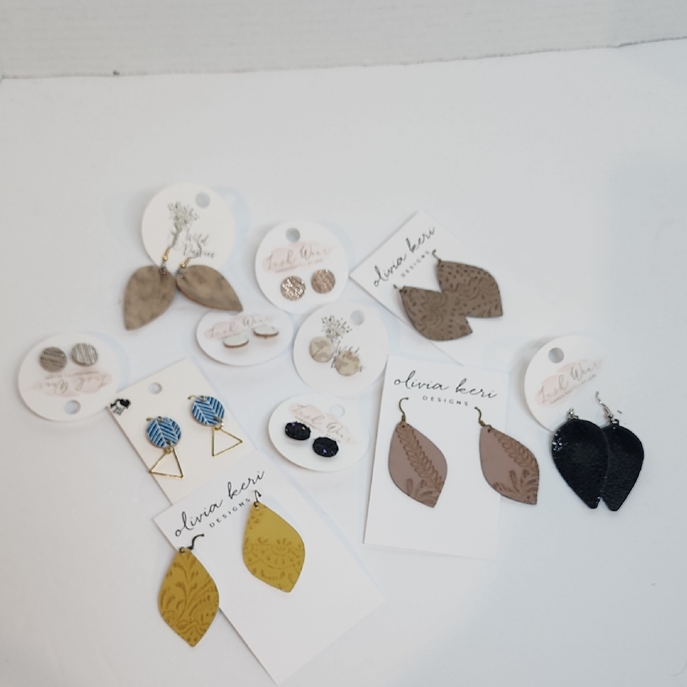 Leather Earrings 11 Pairs NWT